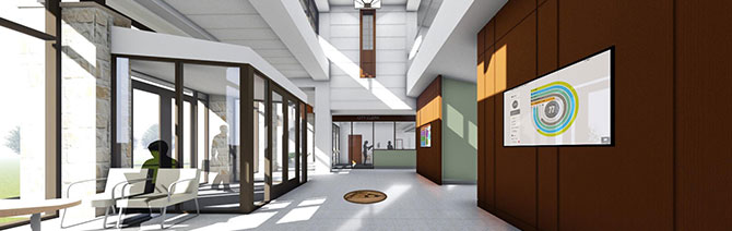 As part of the grant the city received for the project, our team created two main areas of public education exhibits that demonstrate how the facility achieves net zero energy performance.