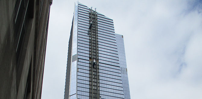 The view from the more than 70-story Eugene apartment building from one of my site visits.