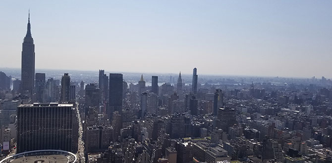 Pictured is the 10 Hudson Yards building during construction. A construction elevator was used by construction crew to reach the roof of the building where the GPS equipment is installed.