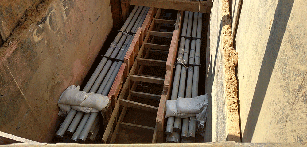 230kV ducts open trench construction.