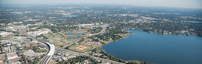 John Young Parkway aerial photography