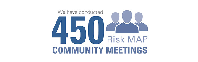 Dewberry has conducted 450 risk map community meetings (infographic).