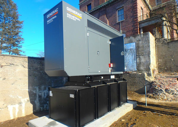 A 130kW Generac Industrial Standby Diesel Generator was installed at the Amsterdam City Hall.