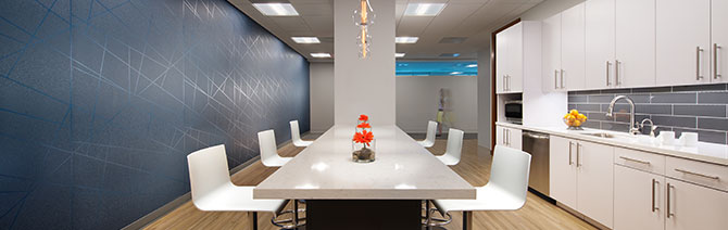 Companies are moving towards creating smart spaces where employees can gather and collaborate. 