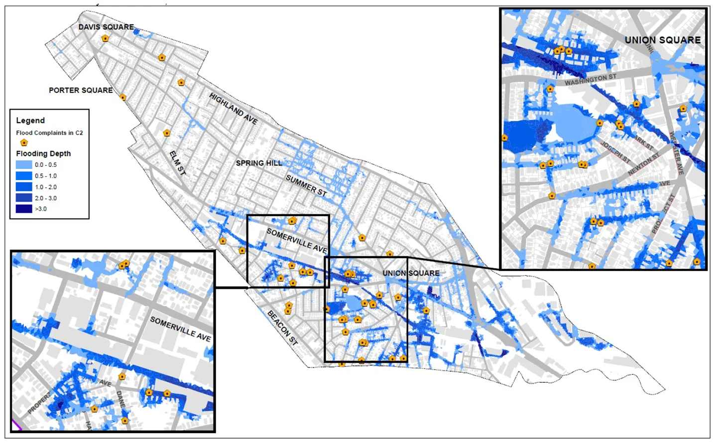 Our team is working on two projects in Massachusetts that address CSO needs and strategies in communities through master planning. Map courtesy of the City of Somerville.