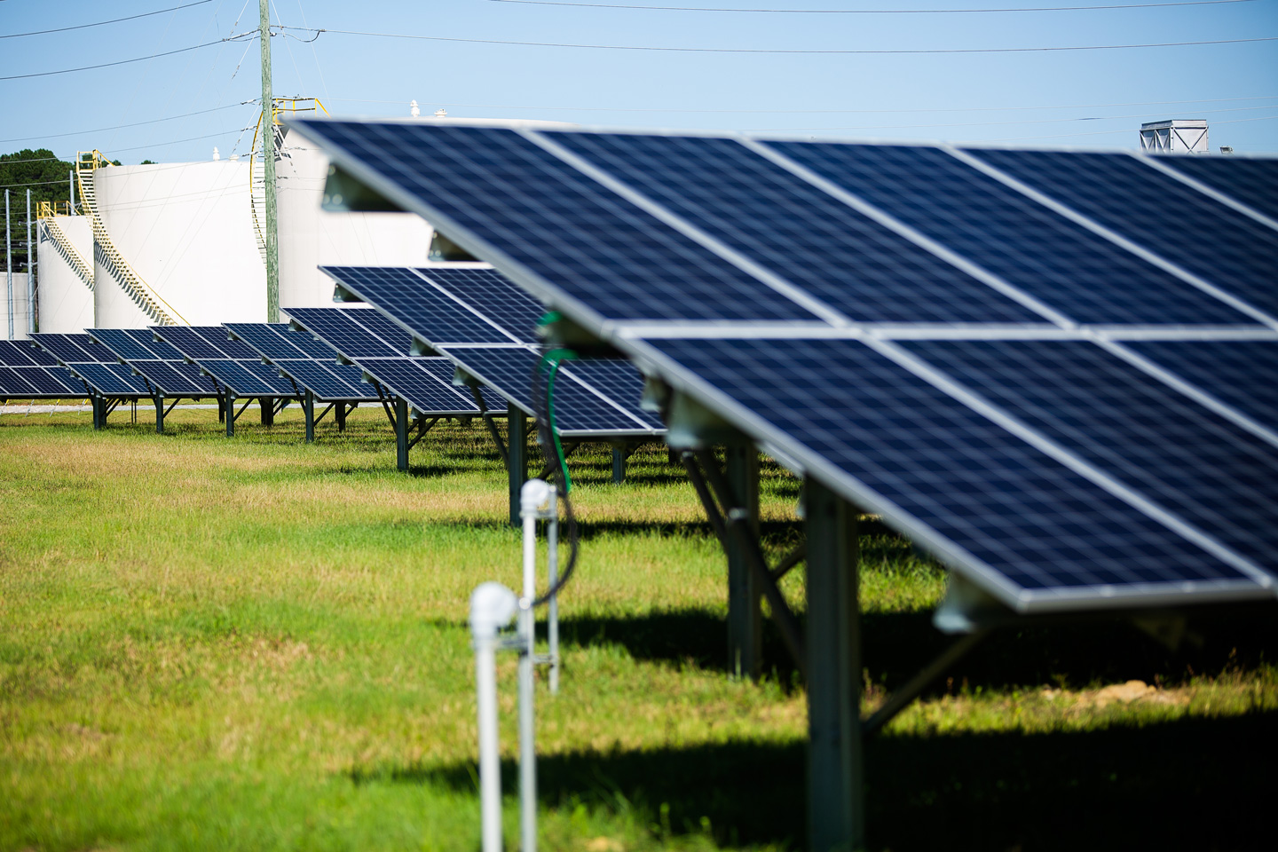 Solar microgrids can generate enough power for 50 residential homes per acre of solar panels.