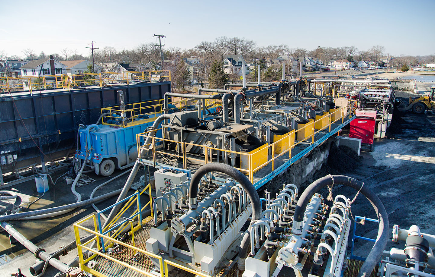 View of the mechanical dewatering plant utilized during the Shark River Project.