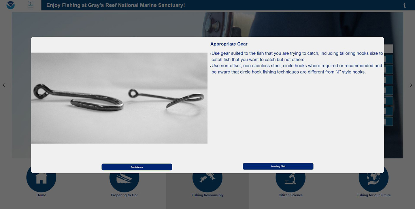 Anglers receive best practices and other helpful information using Experience Builder's pop-up window feature