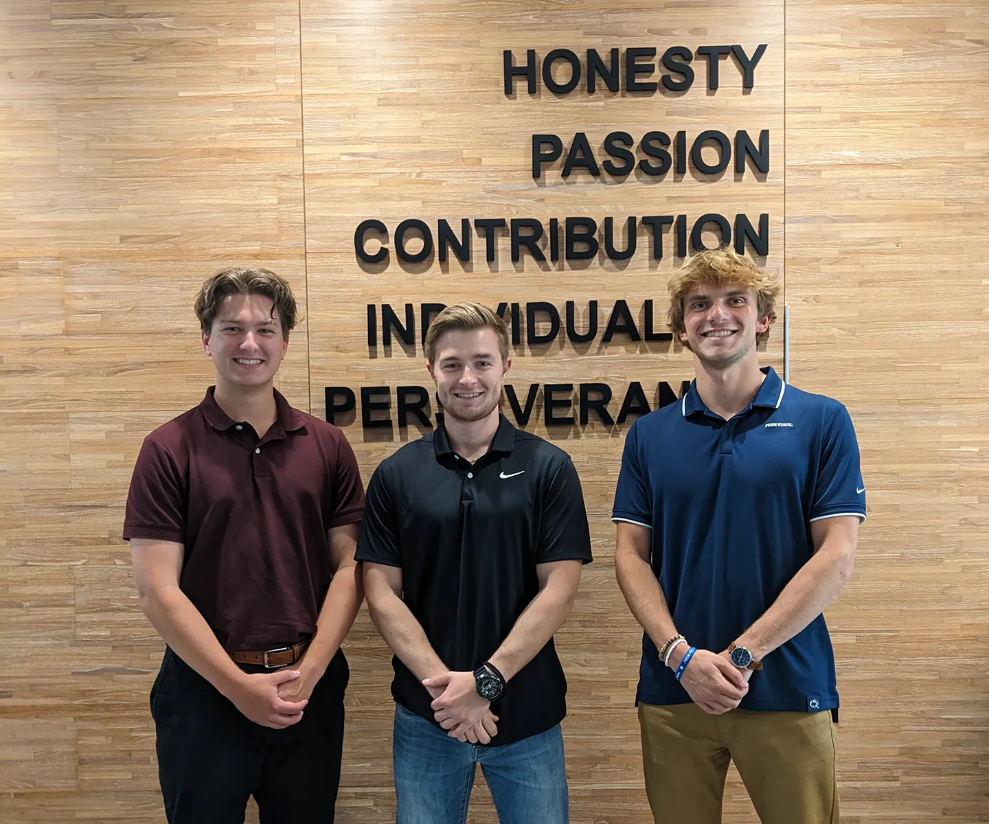 Interns Nick Brosky, Cameron Wolf, and Evan Kase (pictured left to right) in our Mechanicsburg, Pennsylvania, office.