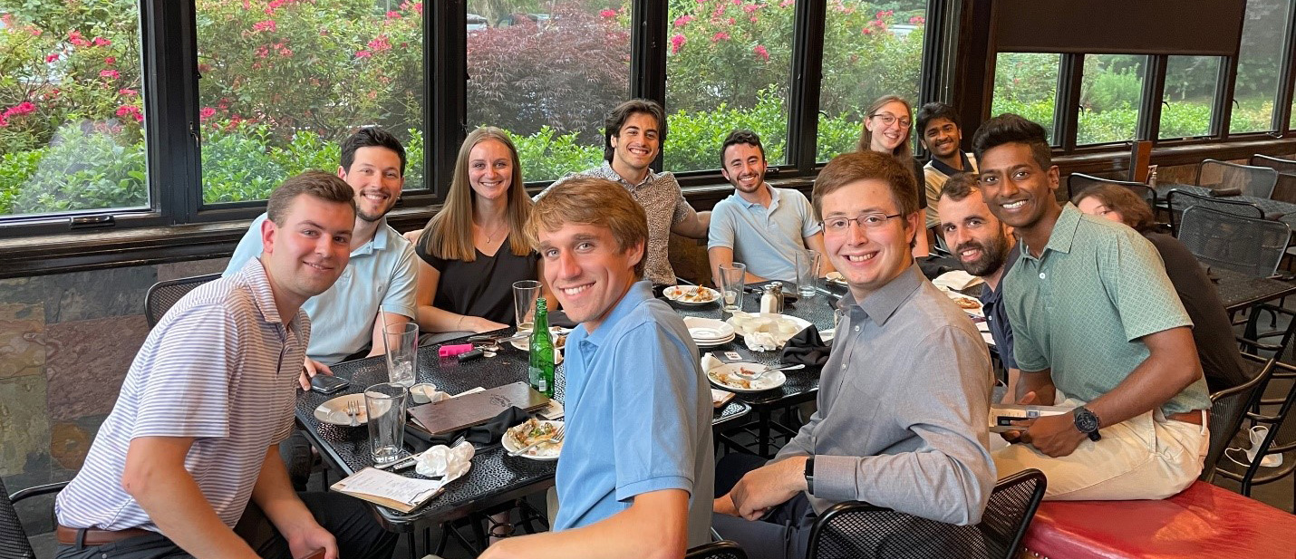 Emerging Professionals from Dewberry’s Bloomfield, New Jersey, office enjoy connecting over lunch. 