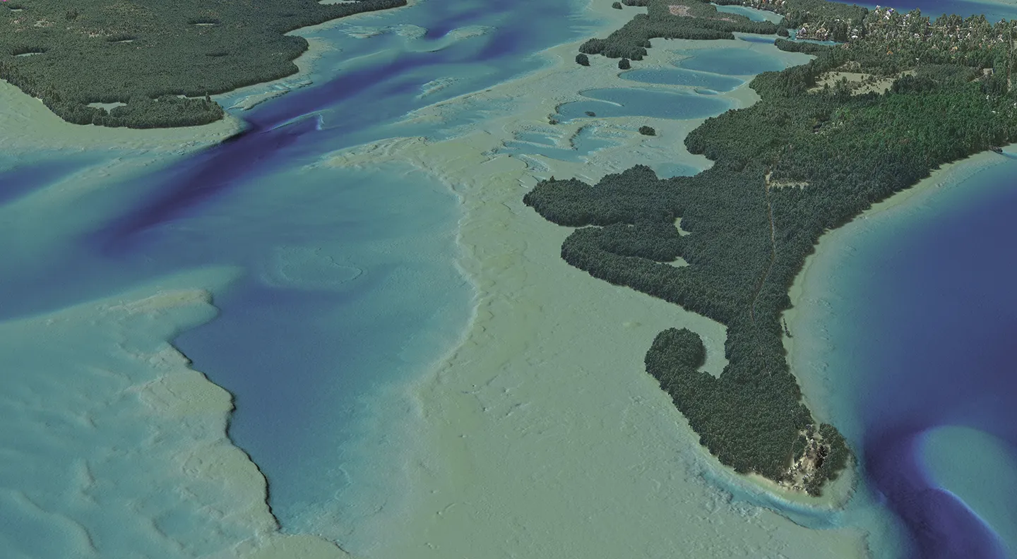 The Tampa Bay South Shoreline Mapping project proved the Teledyne CZMIL topobathymetric lidar sensor’s capability to collect bathymetric bottom data beyond the existing capabilities of many of the other sensors on the market.