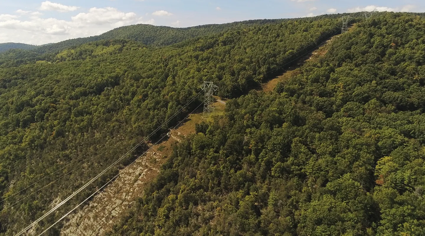The 500 kV line spans 64 miles in West Virginia and Virginia.