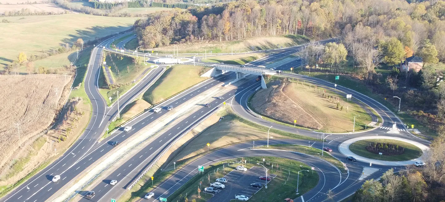 Warrenton Southern Interchange in Fauquier County, Virginia. Photo credit: Shirley Contracting Company, LLC.