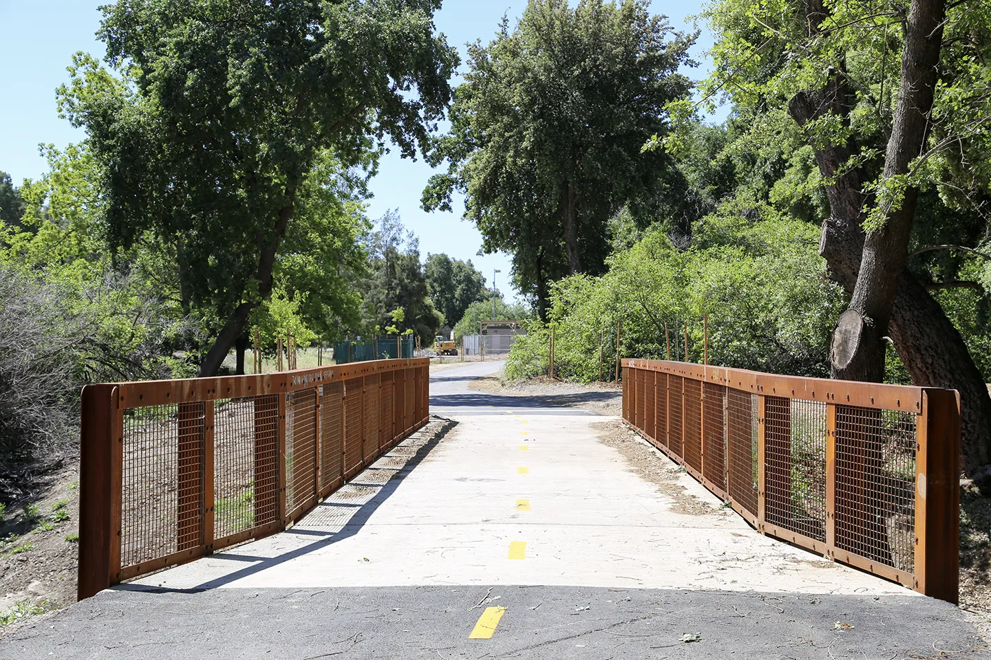 Pavement markings were added to the trail.