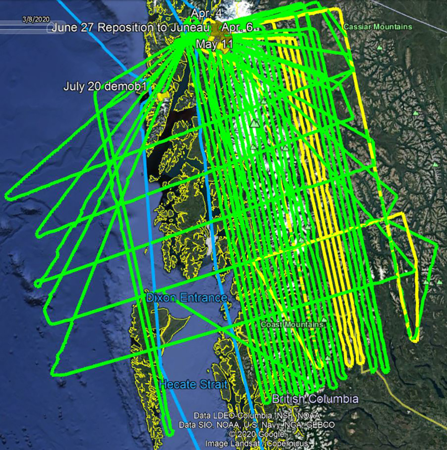 Sample GRAV-D flight track.