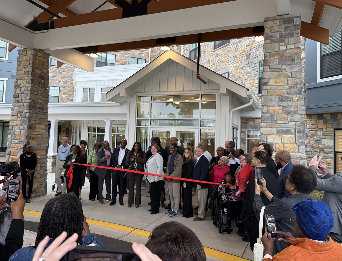 Community members and project partners came together to celebrate Hillhouse at Beechfield ribbon cutting.