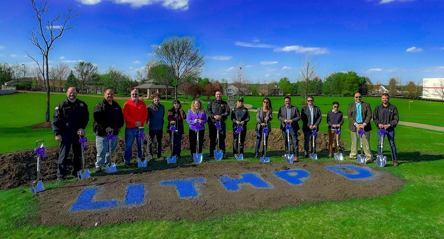 LITH PD and Dewberry staff break ground on the new facility. Photo courtesy of LITH PD.