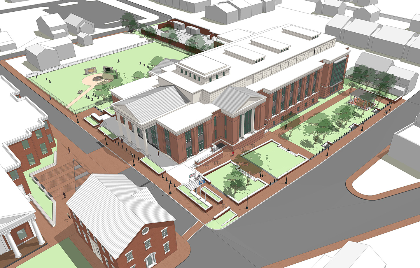 Loudoun County Courthouse rendering.  Image courtesy of Dewberry.