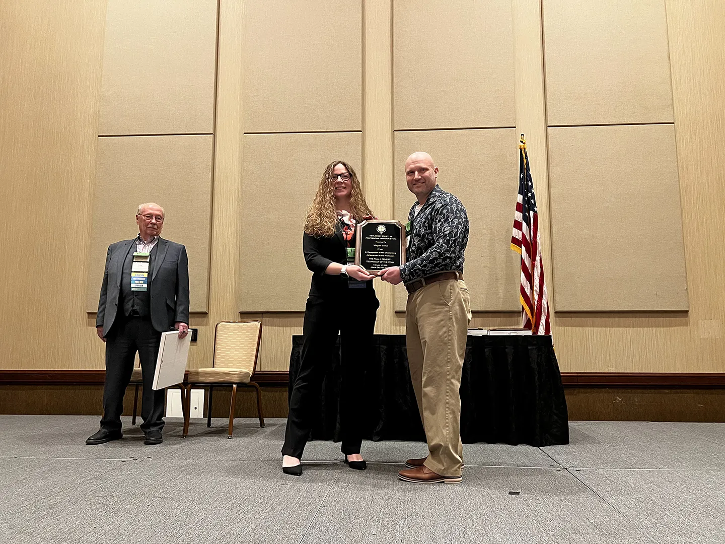 Megan Sattur receiving the Paul Fenerty Technician of the Year Award.