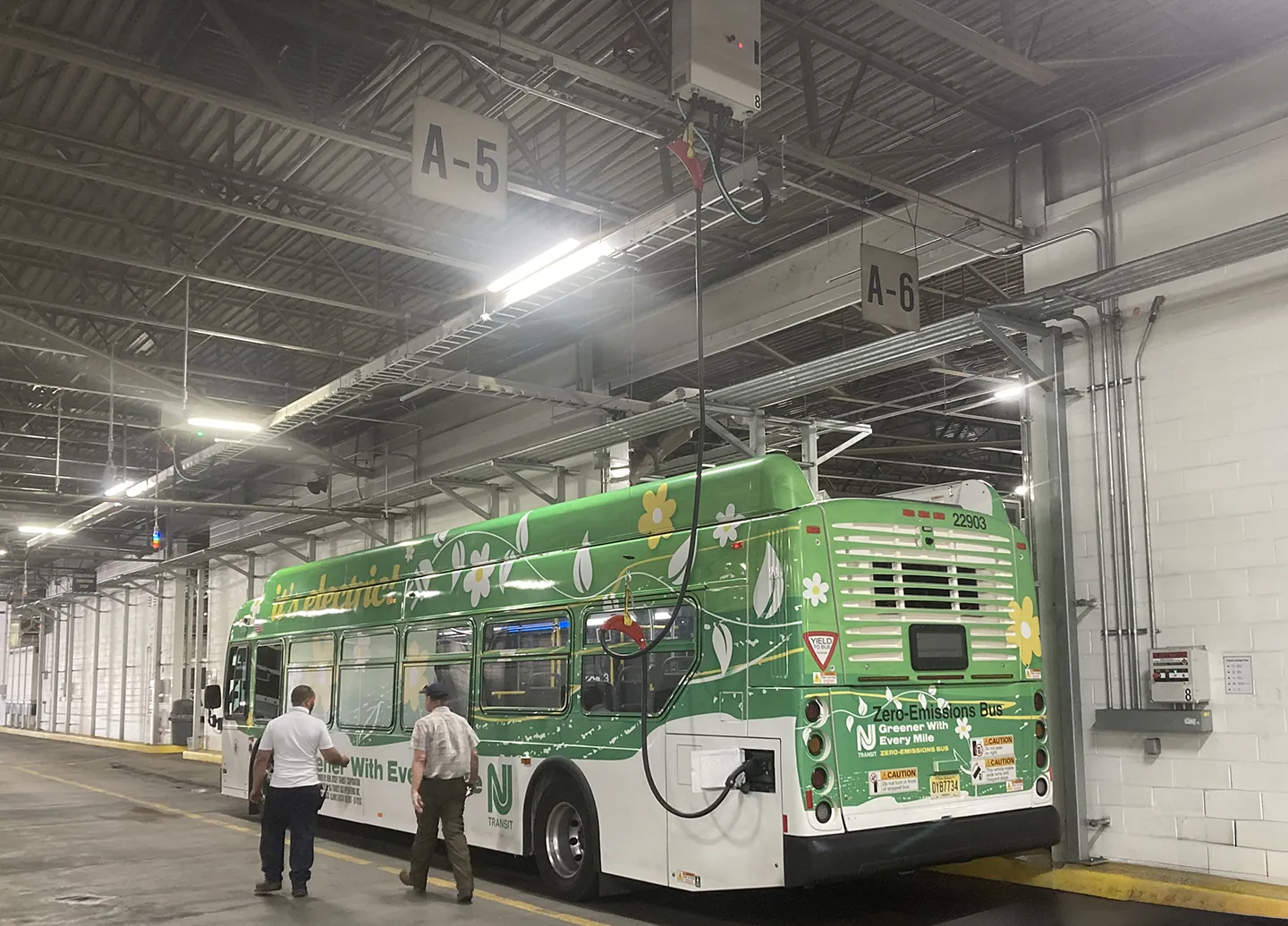 Newton Avenue Bus Garage Electric Bus Charging System Infrastructure in Camden, New Jersey.