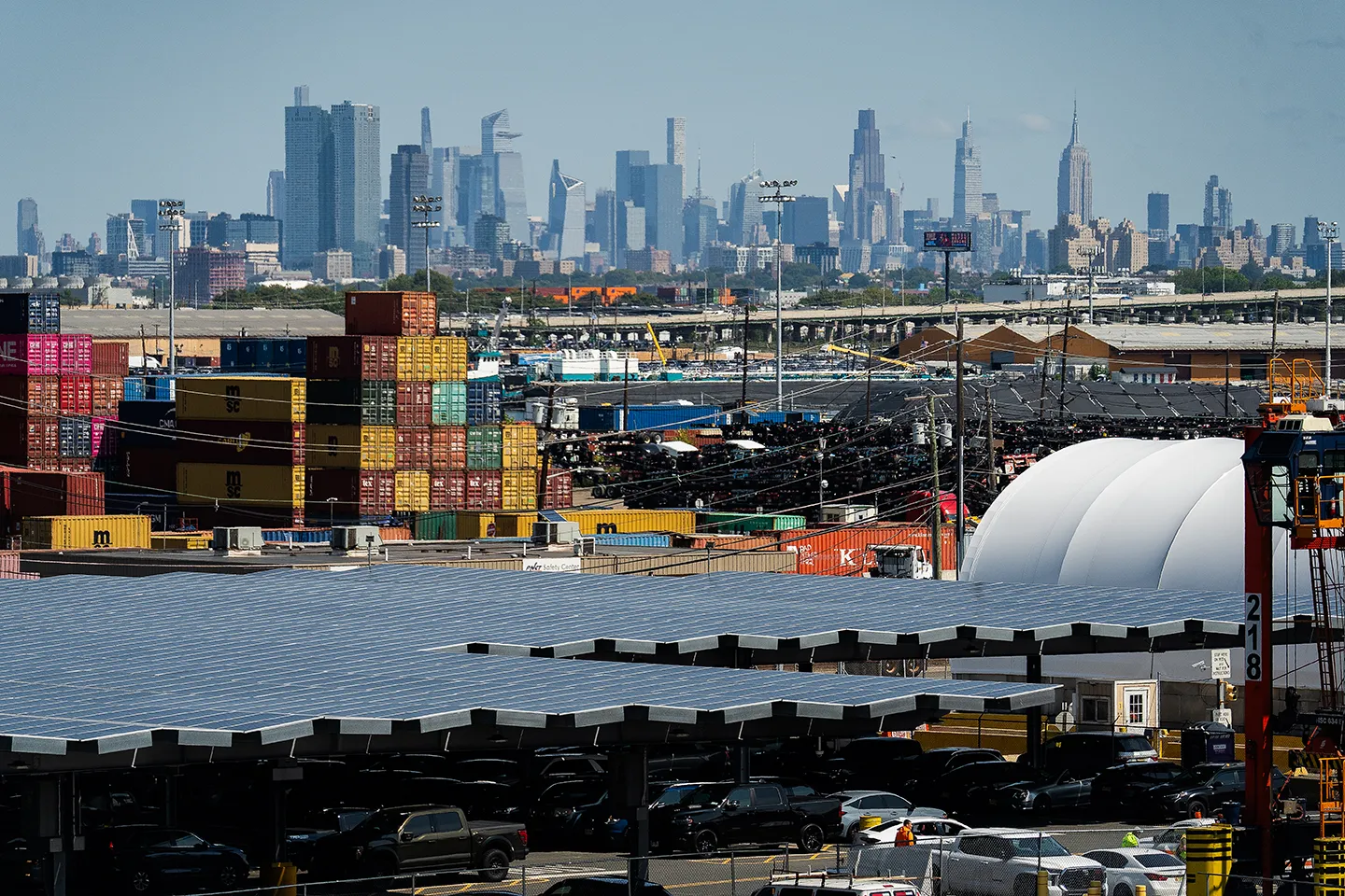 Port Newark Container Terminal solar facility in Newark, New Jersey.