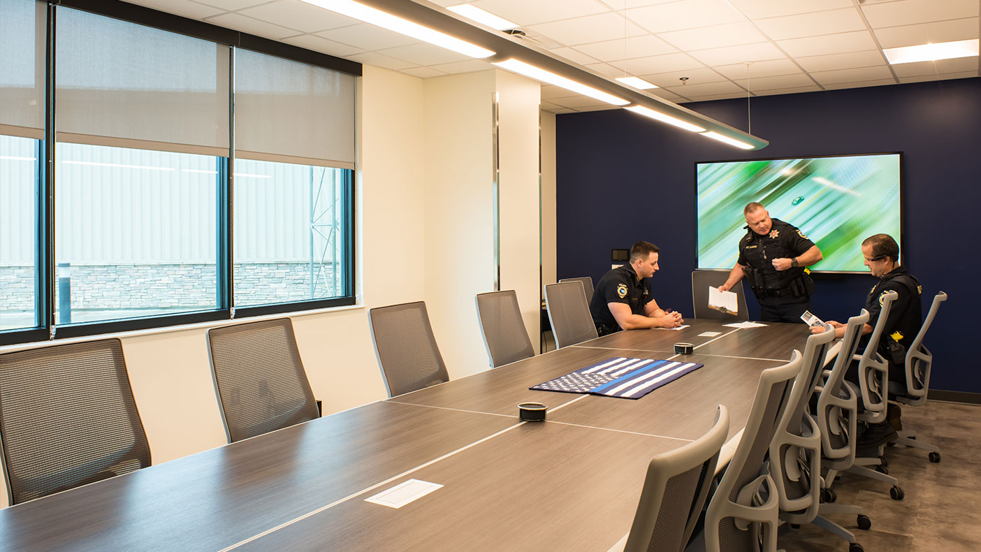 The new facility significantly improves police operations with individual holding cells, two general population jail cells, interview rooms, offices, a briefing room, and an armory.