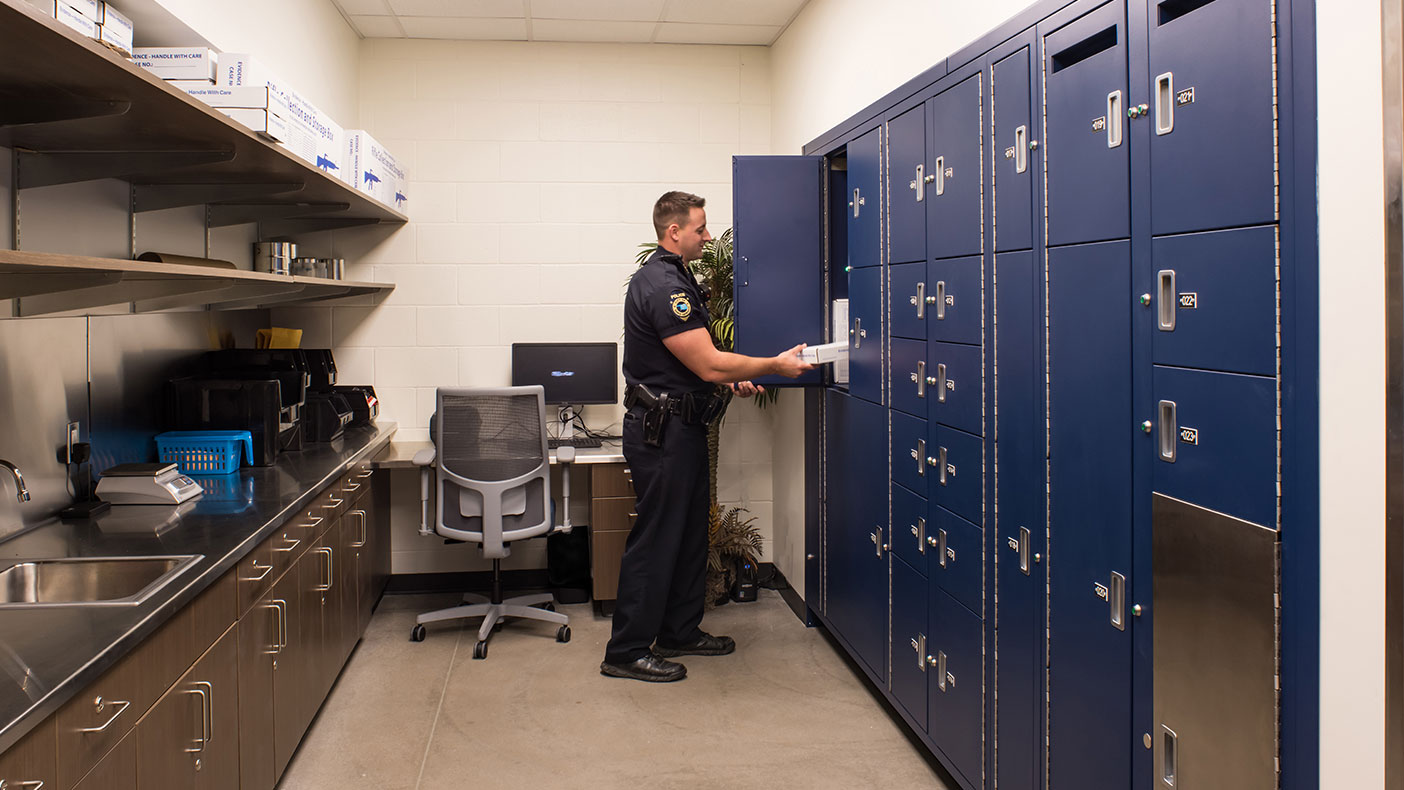 The new facility includes a secure evidence processing area.