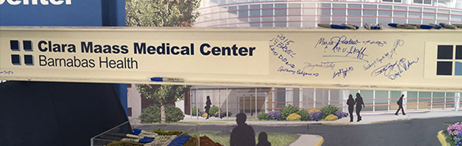 beam-signing Clara Maass Medical Center's beam signing