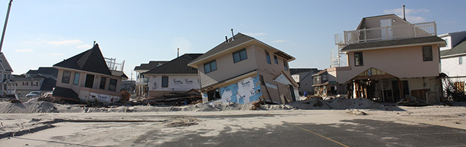 Superstorm Sandy damage to East Coast homes.