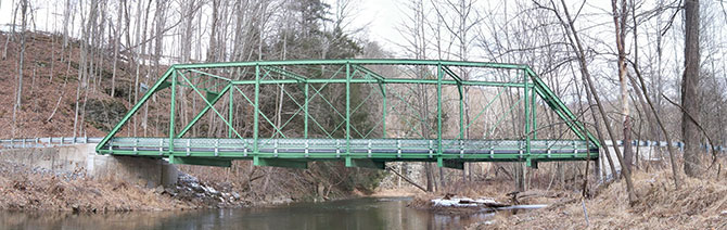 The new truss is a replica of the original 1904 design to maintain the historic integrity of the local area.