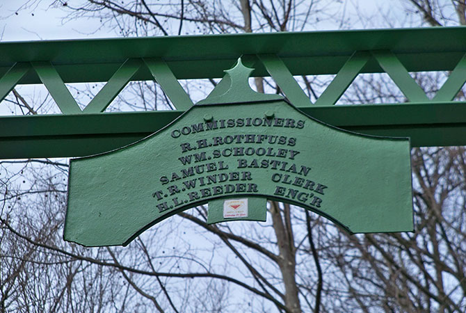 Salvaged by a private citizen, the original bridge plate was reinstalled.