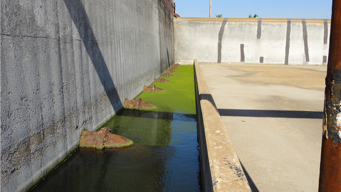 Originally used for water storage, Pryor Chemical Company intends to use the basin as part of the future wastewater treatment process.