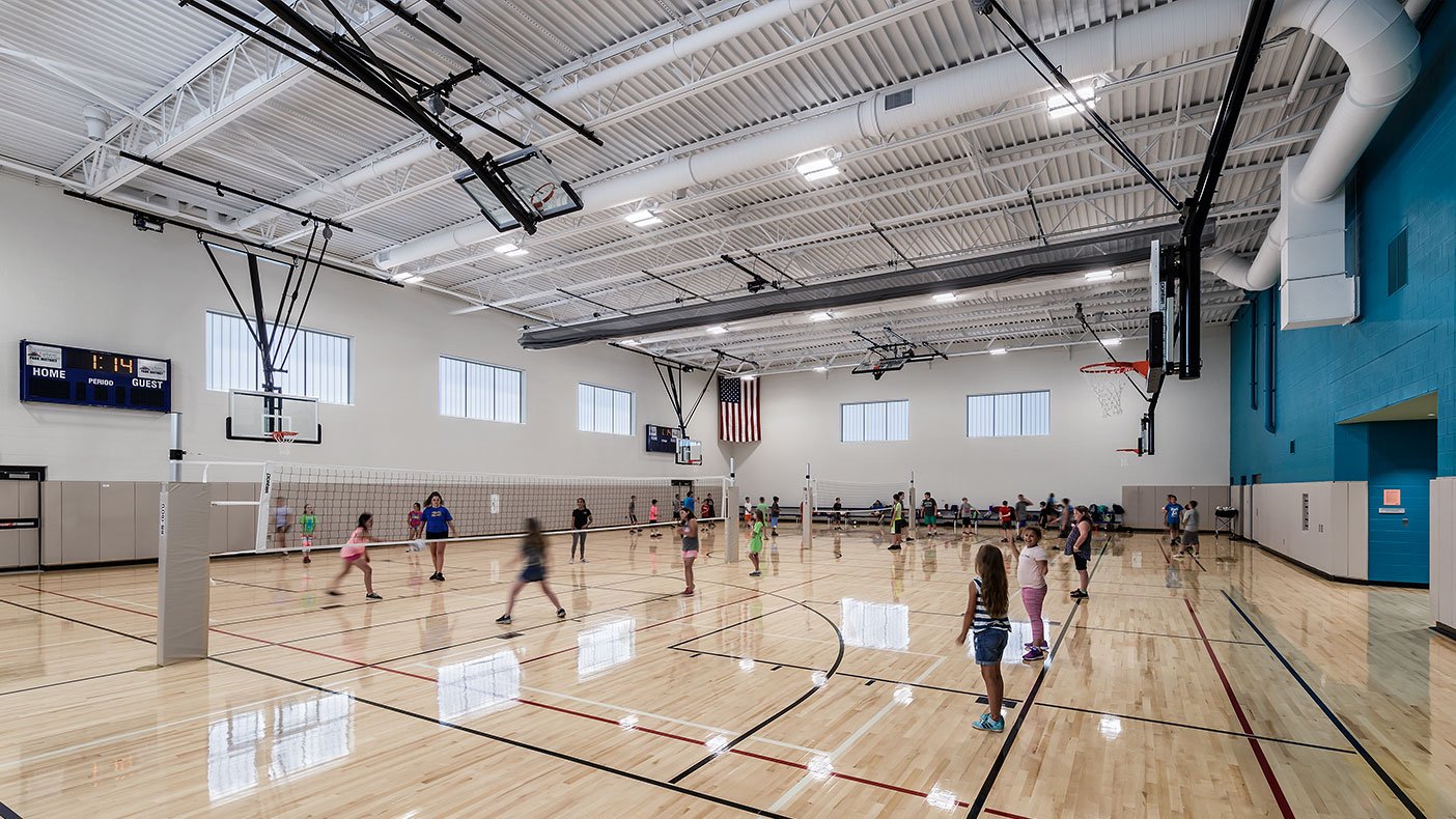 One of the main features is a full-size gymnasium that can be used for a variety of community activities.