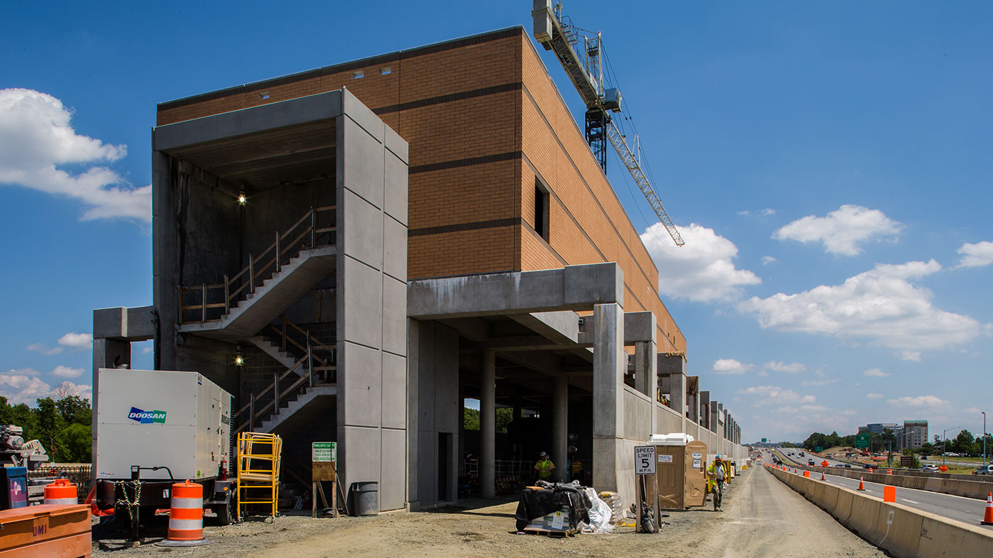 The project includes five at-grade stations and an elevated station within Washington Dulles International Airport.