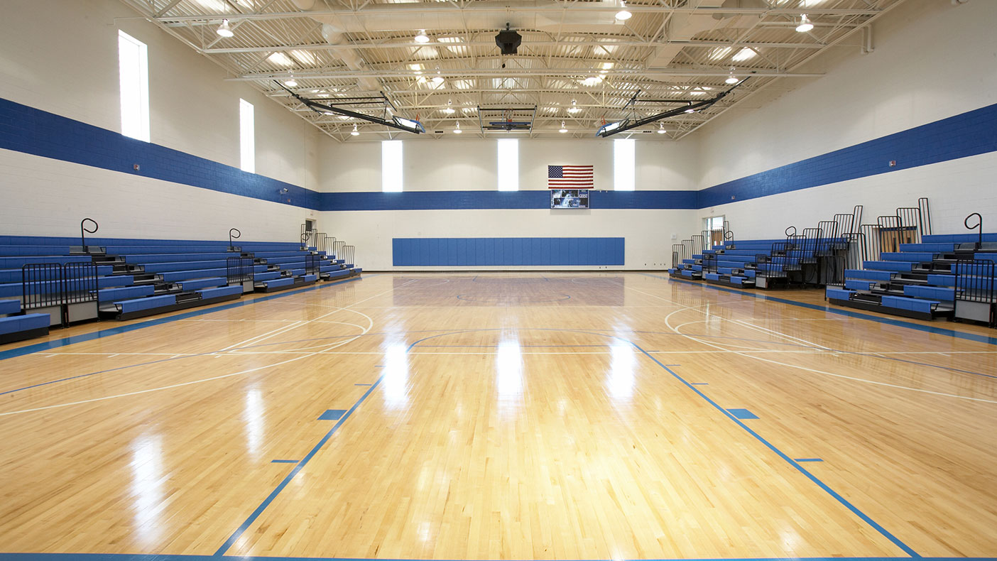 The renovated gymnasium is a more comfortable space for the schools’ basketball and volleyball teams and fans.