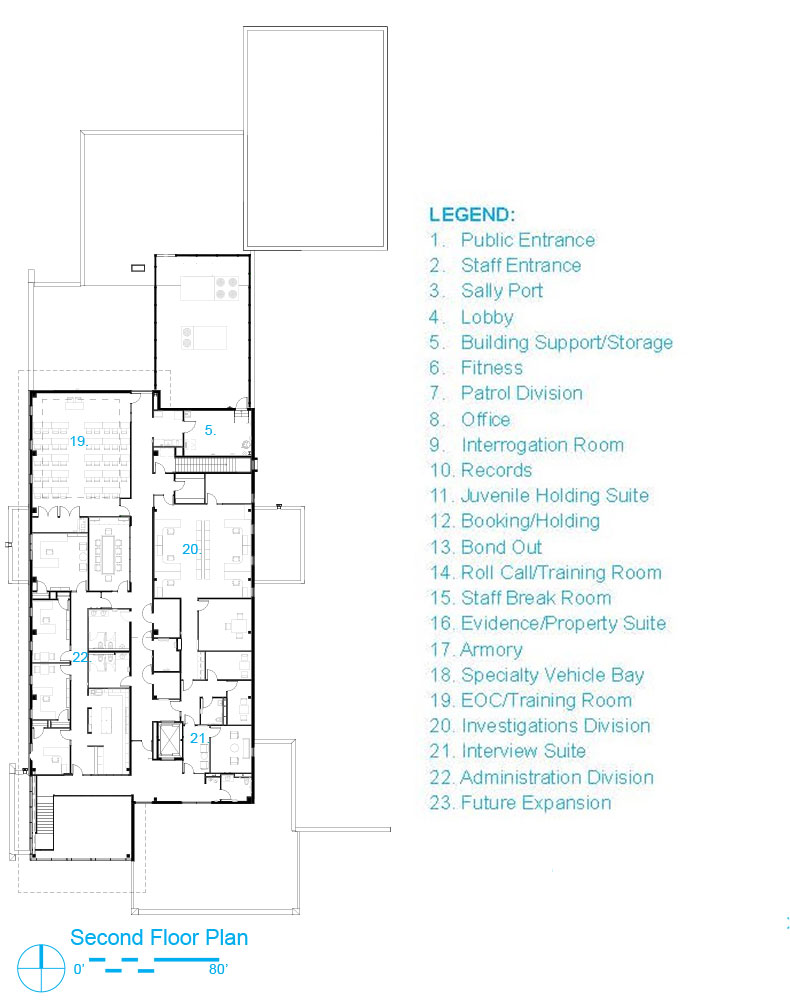 A view of the second floor plan.  