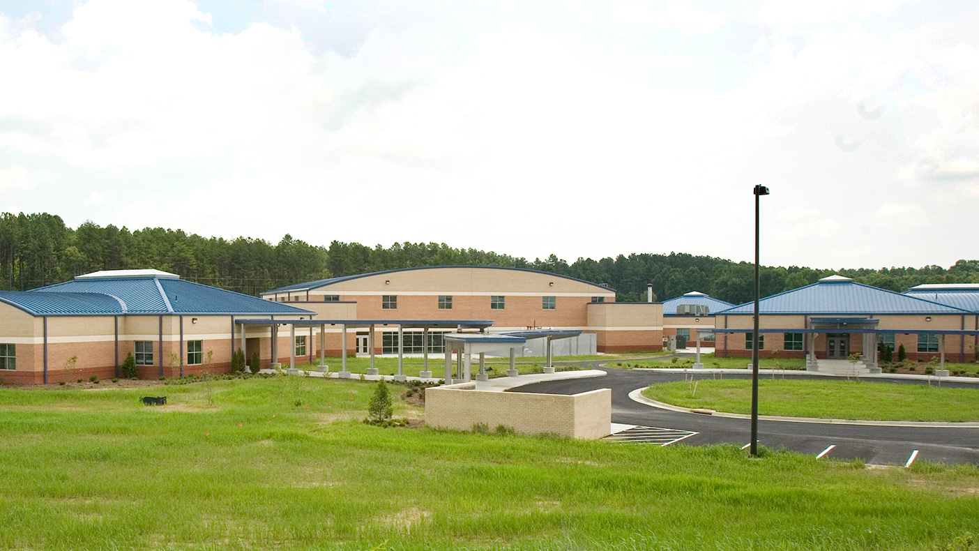 The pavilion concept for the elementary schools allows for sharing resources while creating distinct areas for each grade.