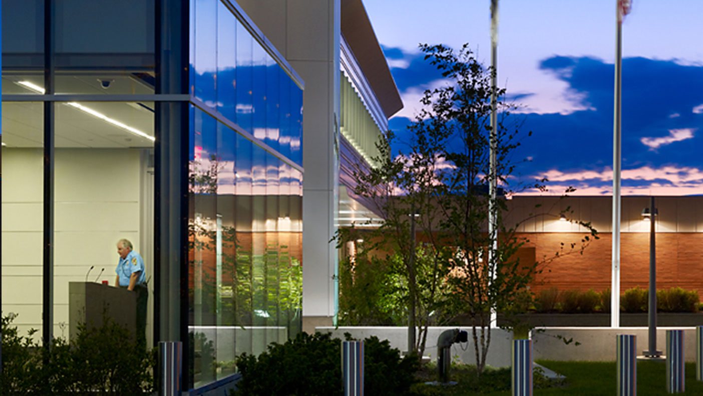 The new Hanover Park Police Headquarters has become a shining beacon of public safety within the community. The corner community room adjacent to the public entry serves a variety of group meetings.