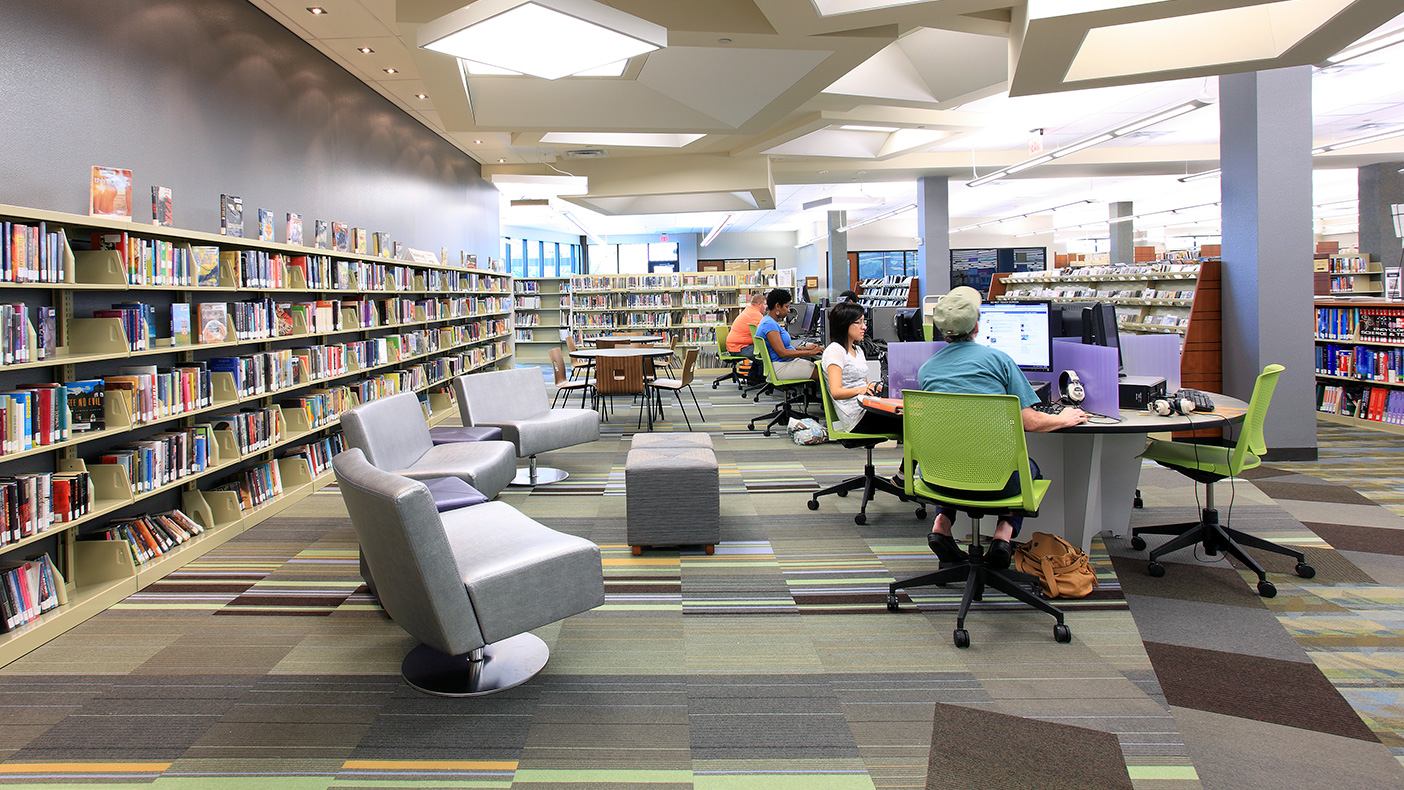 The teen area was designed with a technology focus and flexible design.