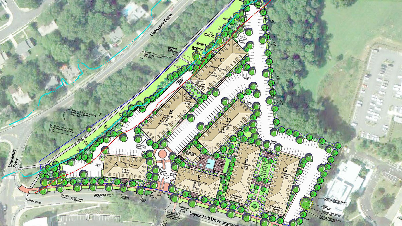 Since the project site is located close to the Accotink Creek, we had to complete a number of water quality impact and floodplain assessments for the plans to be finalized.