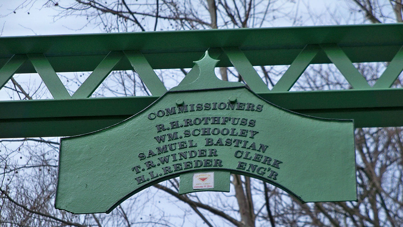 Salvaged by private citizen, the original bridge plate was reinstalled.