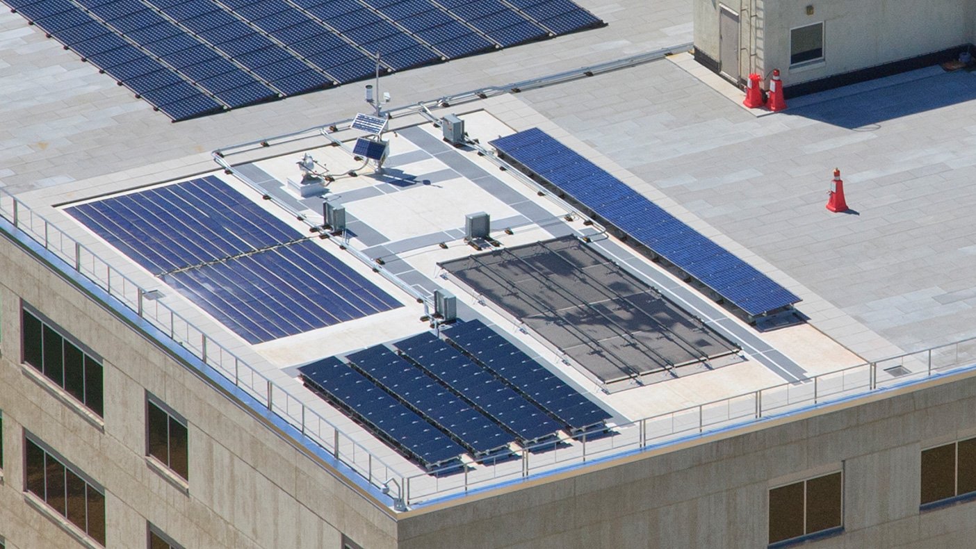 A portion of the roof serves as a solar test lab for the U.S. Department of Energy’s Sandia National Laboratories to research which solar technologies work best in Midwestern climates.
