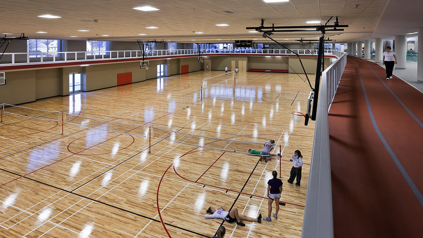 The 130,000-SF facility has four basketball courts and a championship court with spectator seating for 300.