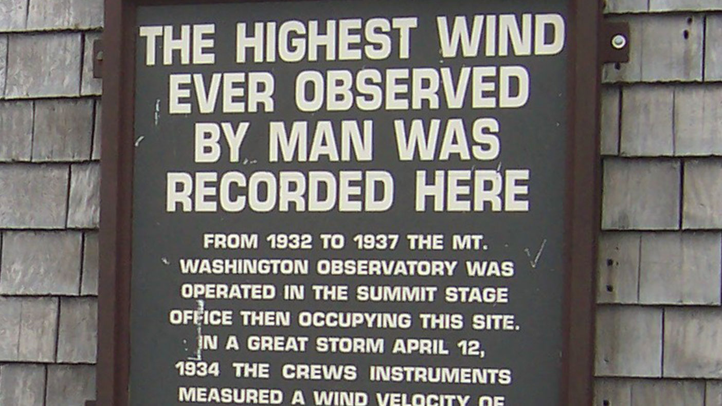 Mount Washington is the most prominent mountain east of the Mississippi River, and for 76 years held the record for the highest wind gust measured from land.