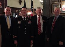 (Left to right) Dewberry CEO Donald E. Stone, Jr., Lt. Col. Cullen Jones, Maj. Gen. Michael Walsh (Ret.), and Col. Grant Smith (Ret.).