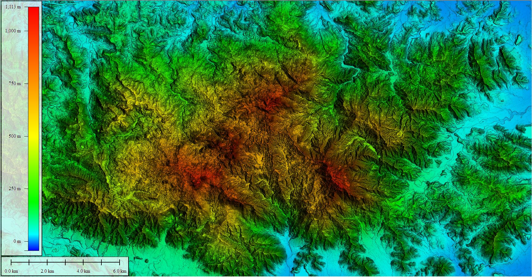 Digital Elevation Model of El Yunque National Forest produced from 2016 topographic lidar data. Photo courtesy of Dewberry.