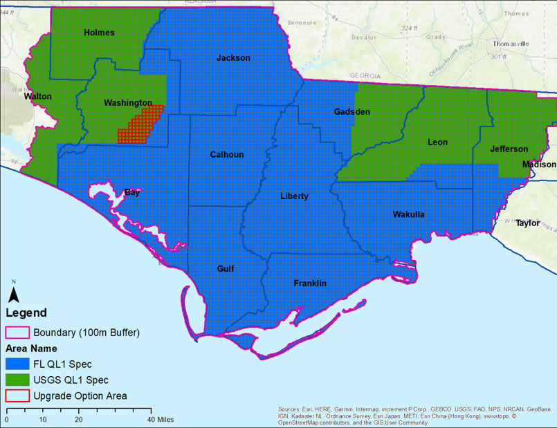 This project provides high-density lidar for more than 8,000 square miles of the Florida Panhandle with roughly 5,700 square miles of enhanced hydrographic specifications for storm surge modeling. Photo courtesy of Dewberry.