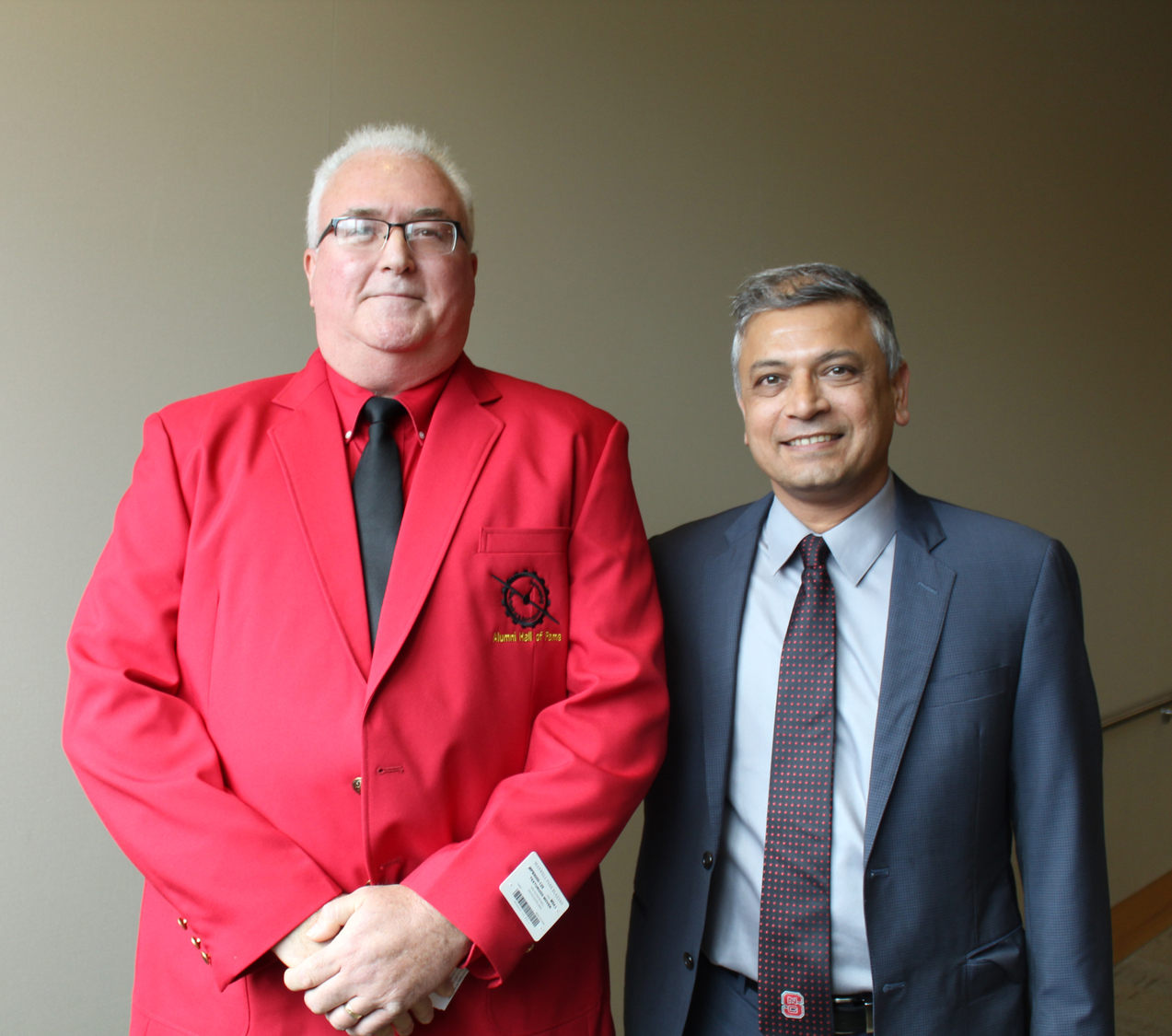 Shepard Hockaday and Dr. Srinath Ekkad.  Photo courtesy of North Carolina State University. Photography, Aslyn Rau.