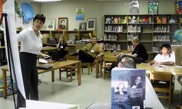 Roberta Swann, MBNEP director, speaks at an April community meeting with Dewberry staff members and local residents regarding watershed improvements. Photo courtesy of Debi Foster, Mobile Bay NEP.