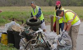A clean-up day was recently held for the Three Mile Creek Watershed. Photo by Dave Huh, courtesy of Dewberry. 